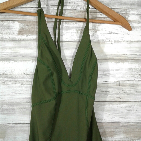 NWOT Everthing But Water Olive Halter One Piece - Picture 2 of 7